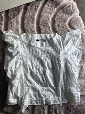 White Ruffle Blouse Bik Bok